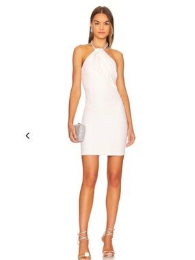 Solace London White Halter Neck Mini Dress